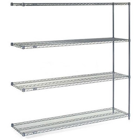 Nexel 5 Tier Wire Shelving Add-On Unit, 72W x 24D x 86H A24728N5